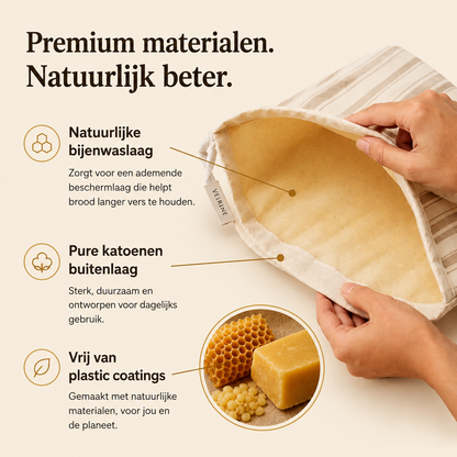 Broodzakken van Katoen en Bijenwas
